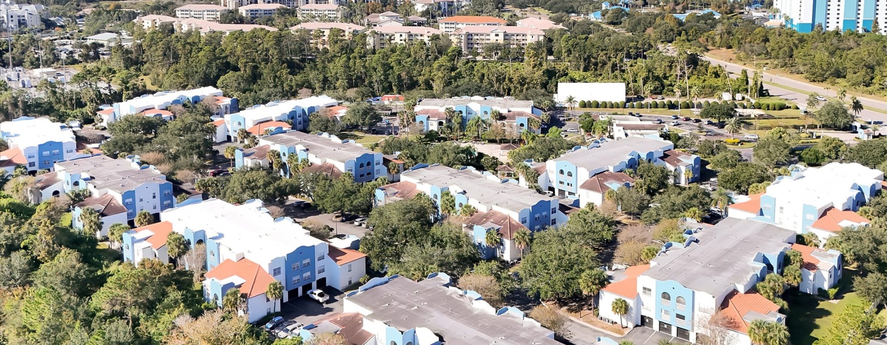 aerial view of apartments