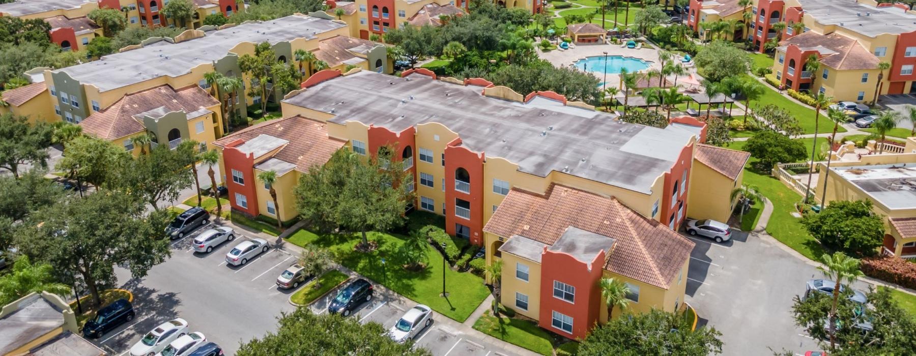 aerial view of a building