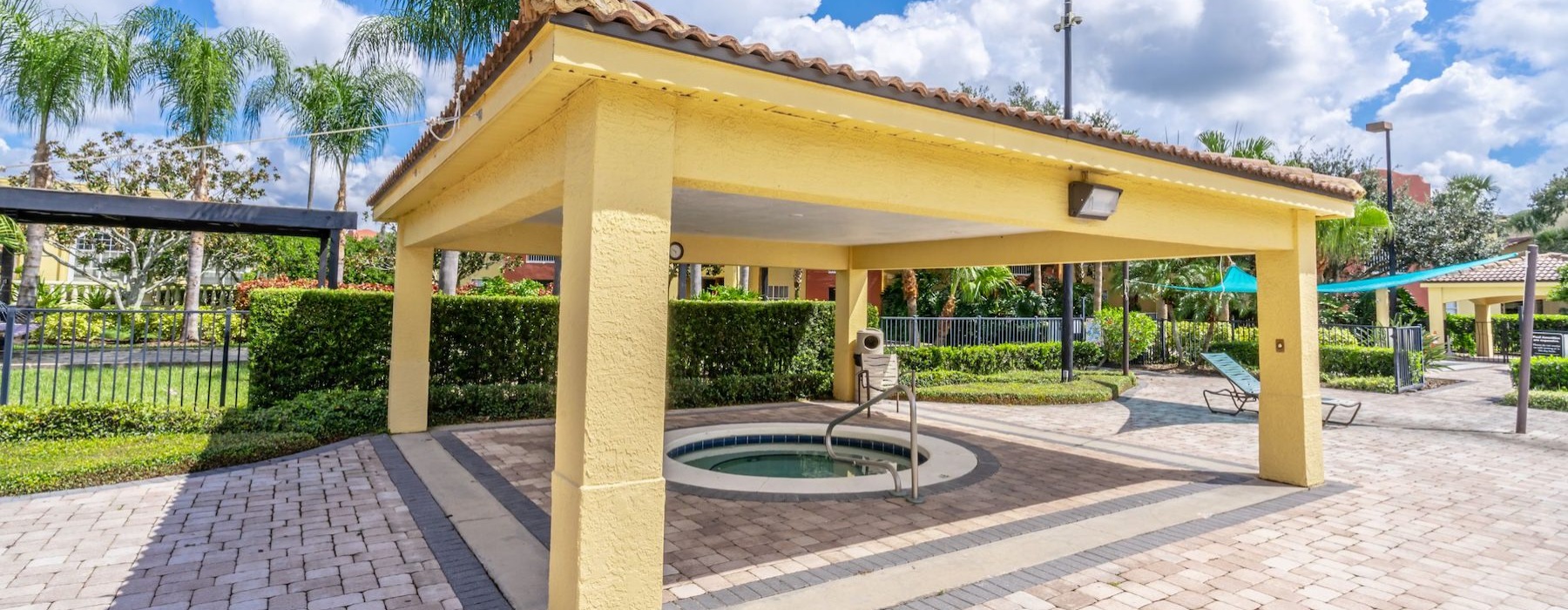 a covered hot tub