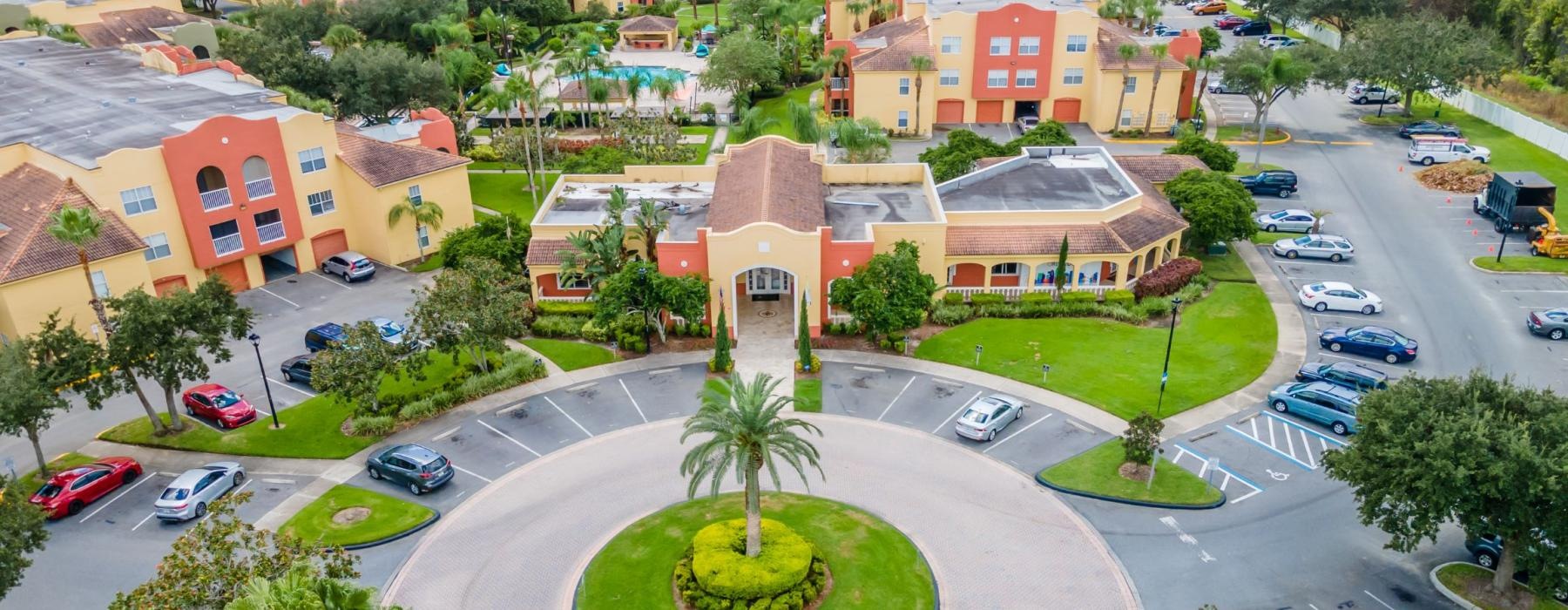 a roundabout in an apartment property